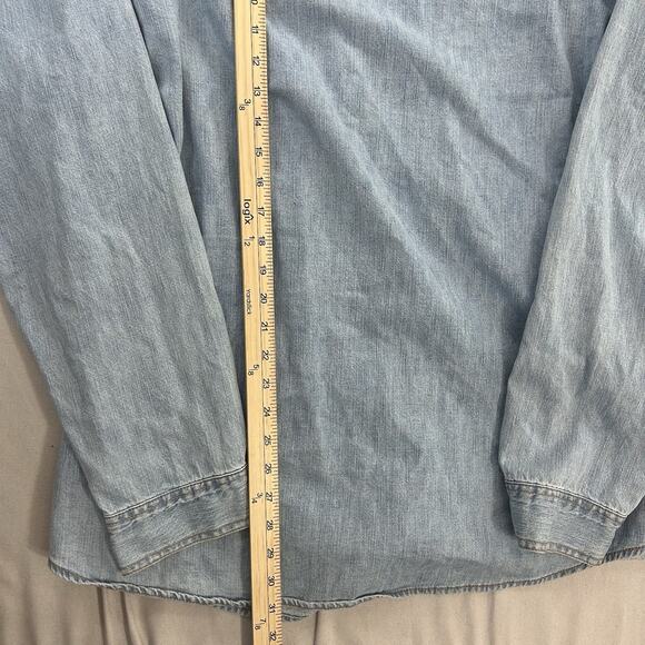 Levi Strauss Shirt Mens XL Denim Western Pearl Snap Long Sleeve Casual - Picture 12 of 13